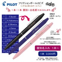 PILOT フリクションボールノックビズ２【個別名入れボールペン】1本¥3.300(税込み）